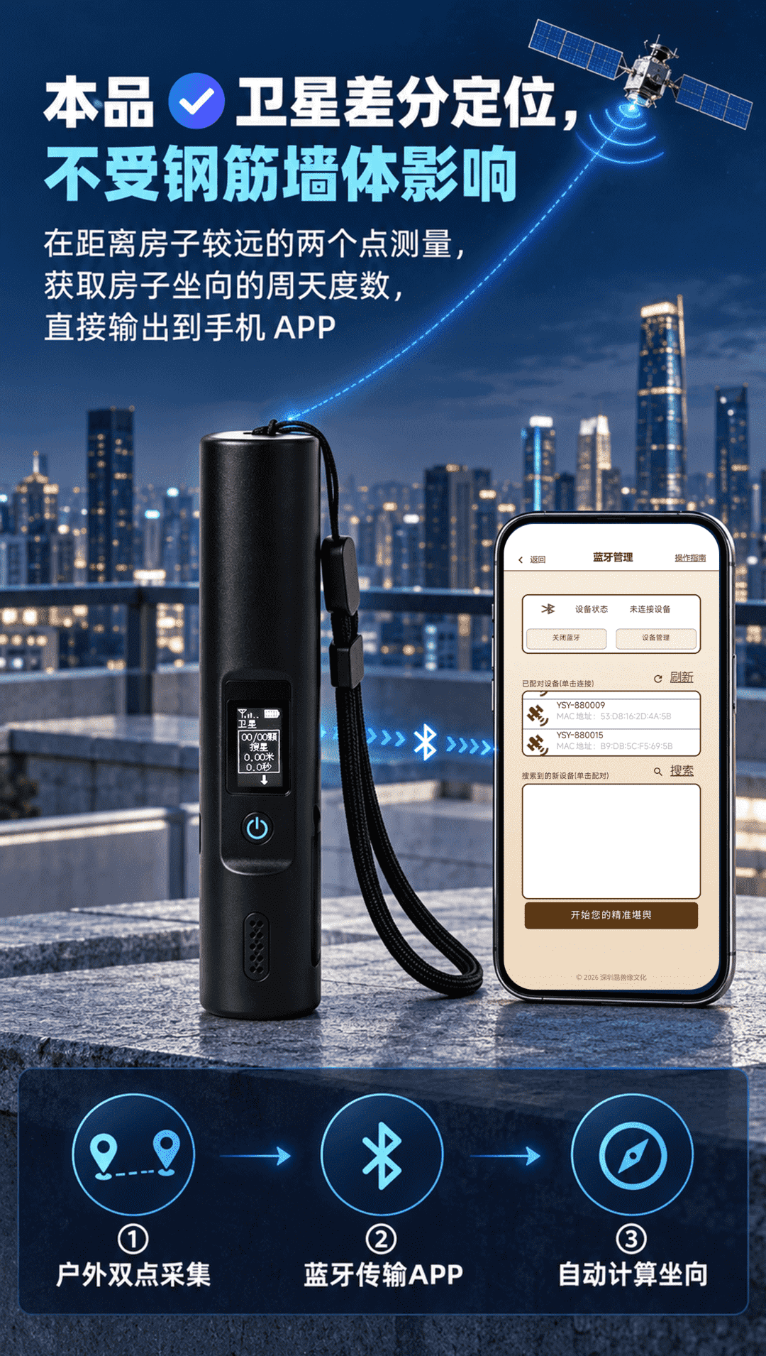 图片[3]-易善缘卫星罗盘防磁场干扰高精度专业双点定向罗盘仪智能电子罗盘